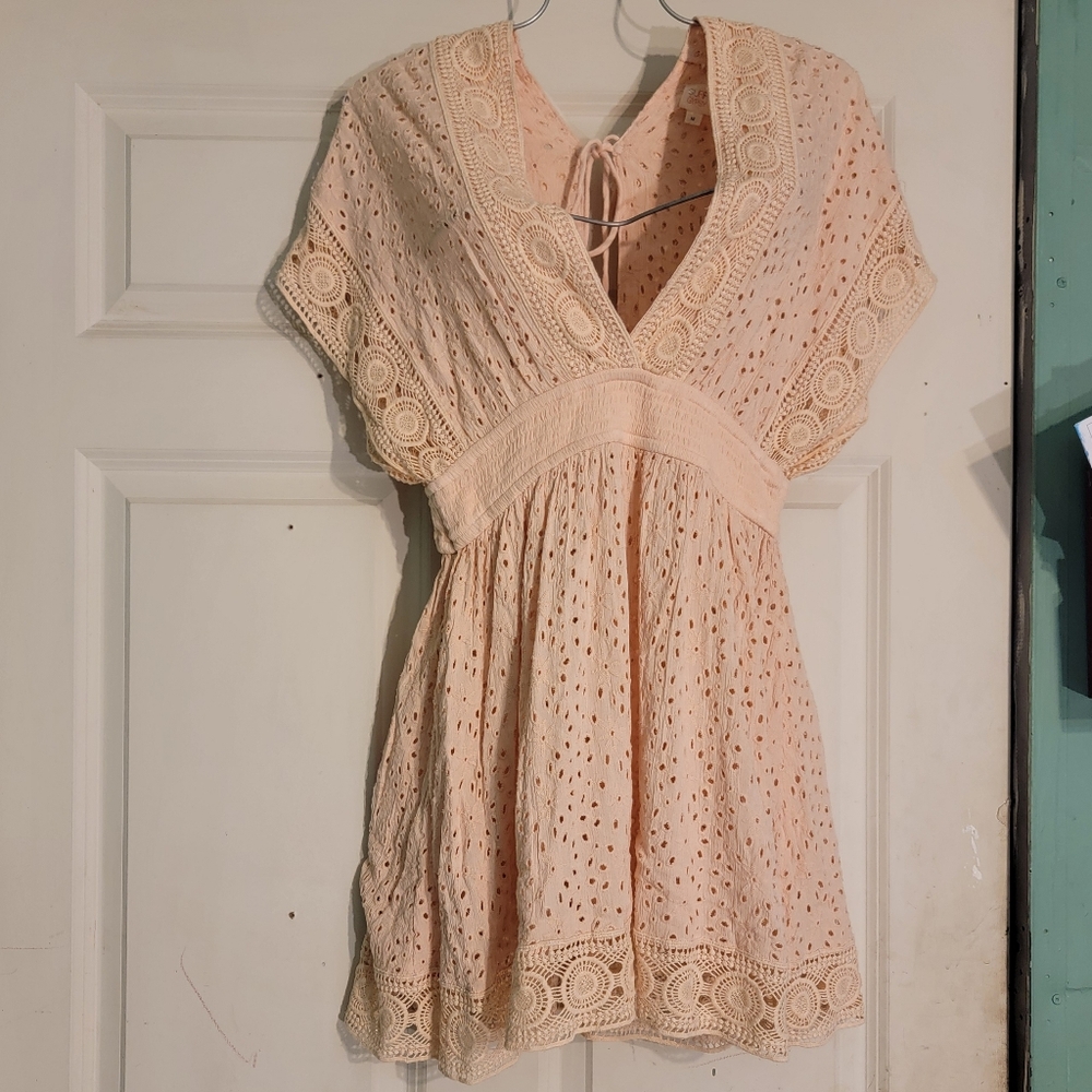 Surf Gypsy Cream Lace Mini Dress